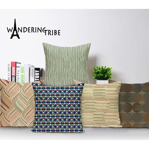 Colorful Geometric Cushion Covers Polka Dot Pillowcase Striped Plaid Pillow Nordic Home Decoration Kissen Decor Cushions 45*45