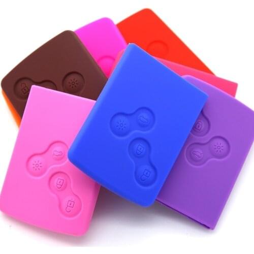 4 Button Silicone Key Cover Fit for Renault Scenic Clio Laguna Megane Captur Kaptur Koleos Case Fob Holder Duster Sandero Twingo