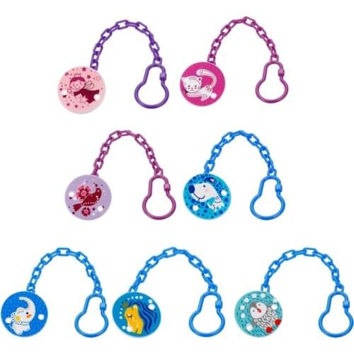 Kids Baby Cute Chain Soothers Clip Holder Feeding Product Animal Cartoon Pacifier Anti Lost Infant Pacifier BX0D