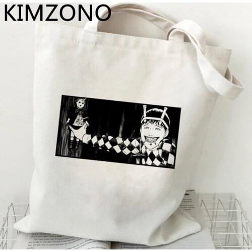 Junji Ito shopping bag canvas shopper handbag bolsas de tela bolso bag woven tote net cabas