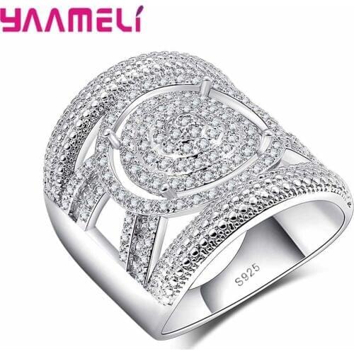 Trendy Exquisit 925 Sterling Silver Rings Hollow Design Woman Girl Cool Wide Rings For Appointment Surprise Gift