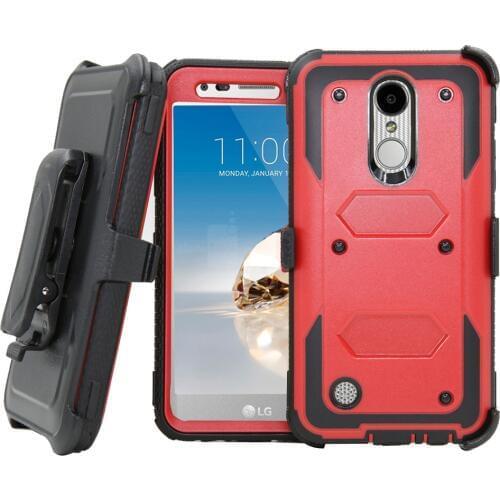 Heavy Duty Hybrid Armor Case Shockproof Belt Clip Holster Cover For LG K10 2017 M250M/K20 Plus/LV5/Harmony/Grace LTE L59BL