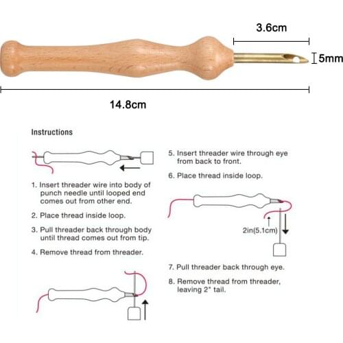 Magic Embroidery Pen Punch Needle Felting Threader Set Wooden Handle Table Cloths Craft Tools DIY Sewing C1