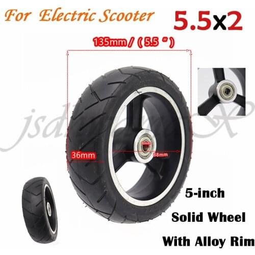 High Quality of 5.5 inch solid wheels 5'' 5.5x2 solid tyre tire and alloy rim for Fast wheel F0,jackhot,Nes carbon fiber scooter