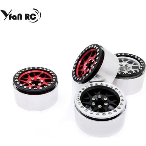 Yfan 4 Pcs Metal 2.2 Inch Beadlock Wheels Rims for 1/10 RC Crawler Axial SCX10 RR10 SCX10 SCX10 II Wraith 90046 90047 TRX4 D90