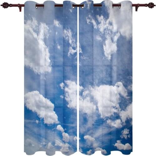 Outdoor Curtains Blue Sky And White Clouds Living Room Kitchen Curtain Drape For Patio Garden Gazebo Yard Valance Cutains
