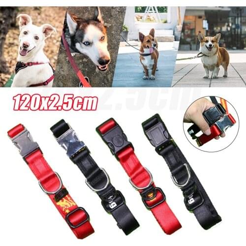 1 PC Dog Collar Nylon Floral Engraved Pet Puppy Collar Print Collars for Small Medium Large Dogs Pitbull 120x2.5cm