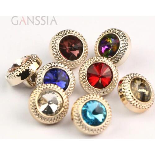 10pcs/lot Size: 11.5mm Quality buttons with color stone for Shirt resin button Scrapbooking DIY accessories (ss-125)