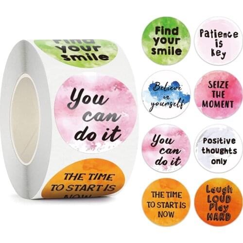 100-500pcs Encouraging Words Reward Stickers for Teachers 8 Designs Classroom Supplies Watercolor Motivational Sticker for Child