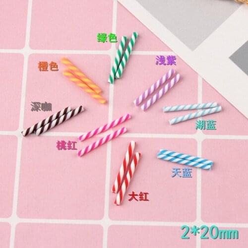 30pcs 2*20mm Fashion Kawaii Soft ceramic Chocolate bar charms polymer clay jewelry making material DIY craft ornament decoration