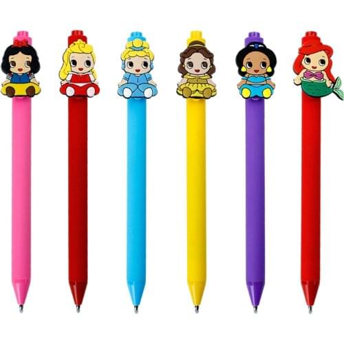36pcs/batch Disney candy color gel pen cartoon press ballpoint pen hand account stationery simple office school supplies gift