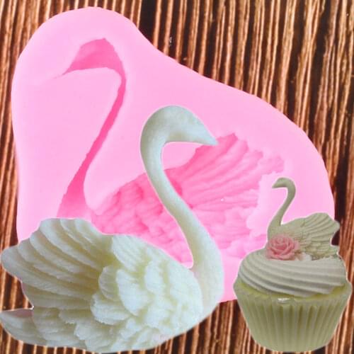 3D Swan Silicone Molds Wedding Cupcake Topper Fondant Cake Decorating Tools Soap Resin Clay Candy Chocolate Gumpaste Moulds