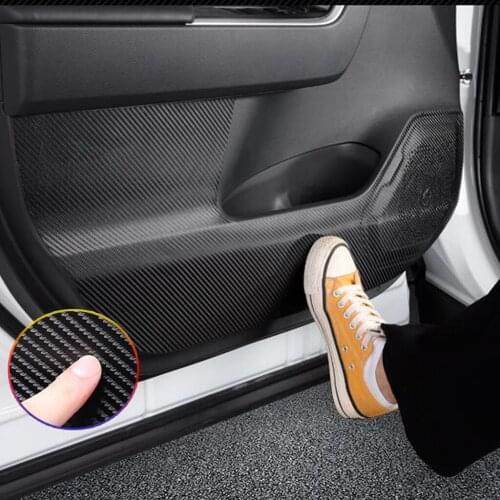 4Pcs PU Leather Car Door Anti Kick Pad Mat Stickers Anti-dirty Pad For Toyota RAV4 2019 2020 Stickers Accessories