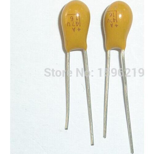 50pcs Tantalum capacitor 47uF 16V Brand New 16V47uF DIP Radial