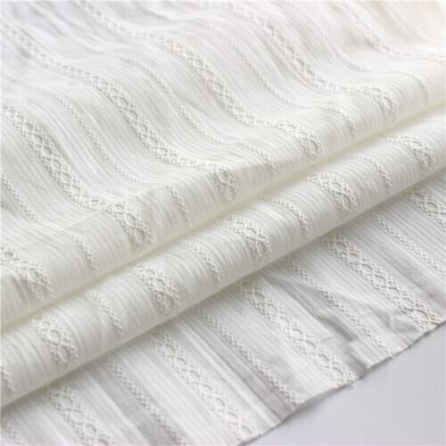White cloth cotton fabric jacquard fabric diy Dress Shirt Children Clothing Material by the meter XJ28
