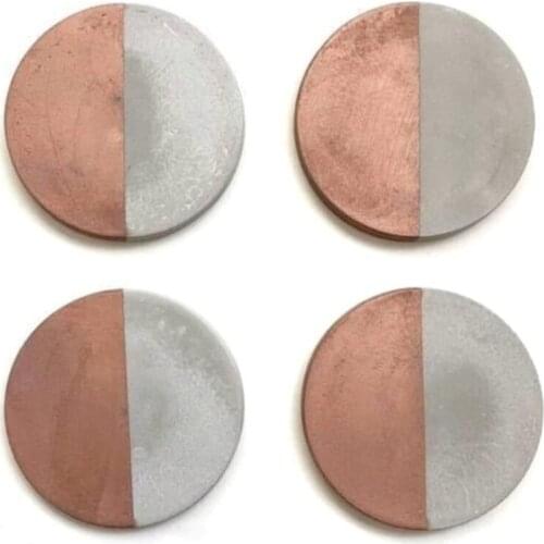 Bronze Concrete Coaster 4'lü