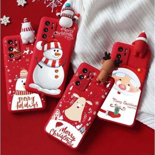 Christmas 3D Doll Capas For Huawei Honor 10i 8A 8X Mate 20 10 P Smart 2019 2021 P30 P40 P20 Lite E Pro Y6 Y7 Y9 Prime 2019 Cases