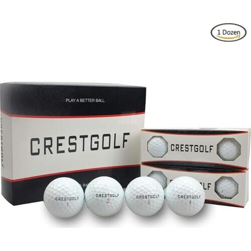 Crestgolf Golf Balls Maximum Distance 3-Piece Golf Ball for Professional Competition White Color 3pcs/12pcs