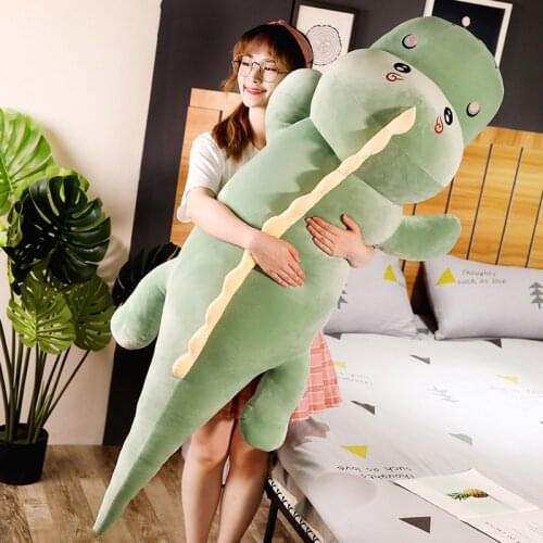 Long Lovely Dinosaur Plush Toy Soft Cartoon Animal Dinosaur Stuffed Doll girlfriend Pillow Kids Girl Birthday Gift