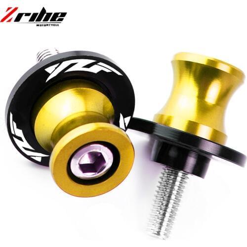 For YAMAHA Yamaha YZF R1/R6 R15 R25 R3 R125 all years 6MM Motorcycle accessories Swingarm Spools slider M6 stand screws YZF LOGO