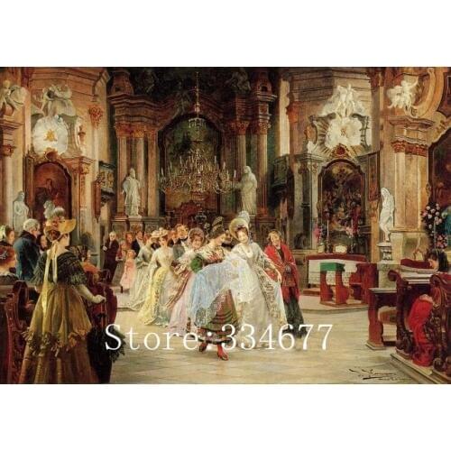 Palace court Prom Embroidery Needlework Crafts 14CT Unprinted Canvas DIY Quality Cross Stitch Kits Set Handmade Arts Home