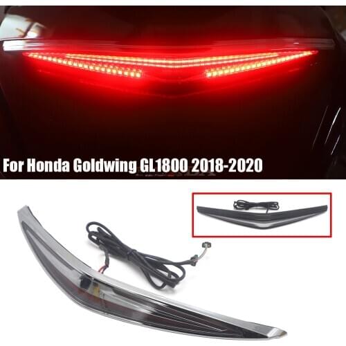 Chrome And Black NEW Motorcycle Rear Trunk Turn Signal LED Brake Light For Honda Goldwing GL1800 2019 2018-2020 2021