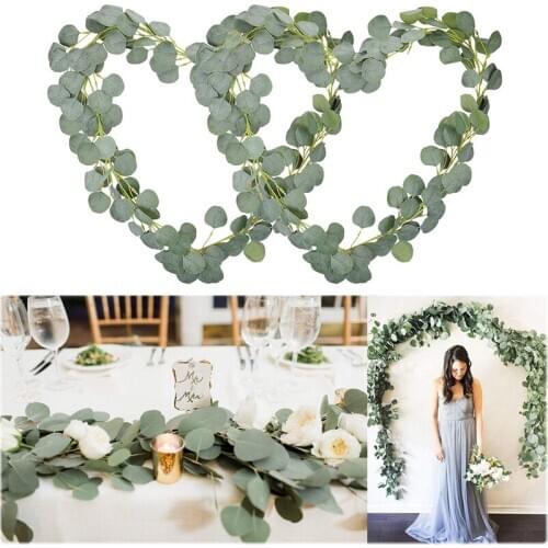 Artificial Eucalyptus Wedding Arch Decorations Faux Eucalyptus Leaves Vines Greenery Garlands Garden Wall Backdrop Table Decor