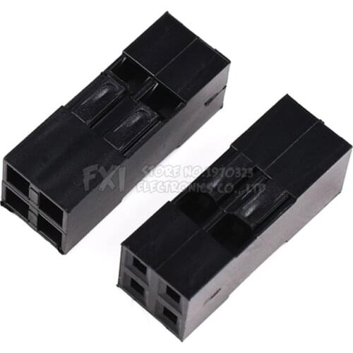 50PCS/LOT Dupont connector 2*2P 2*2 pin 4 Pin Double Row 2.54 mm Plastic Shell Through Hole Housing