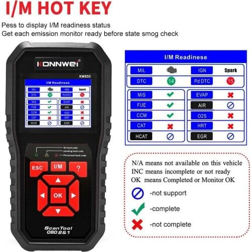 KONNWEI KW850 OBD2 EOBD Code Reader Diagnosis Scanner