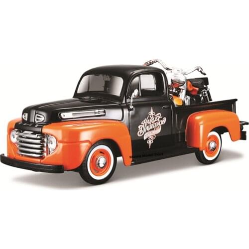 Maisto 1:24 HARLEY-DAVIDSON 1958 FL PANHEAD 1948 FORD F-1 PICKUP die-cast precision model car Model collection gift