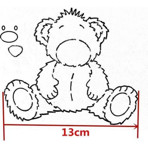 Cute Bear Kid Friend Metal Cutting Dies Silver Stencil For Scrapbooking Paper Cards Crafts New Decorative Embossing