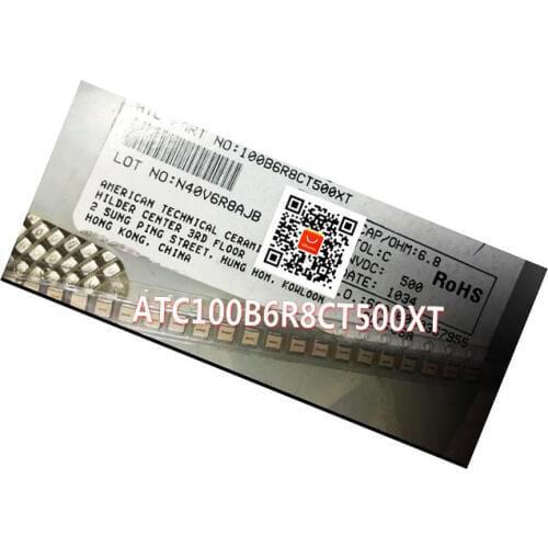 ATC100B6R8CT500XT 6.8pF 500V a6R8C Multilayer ceramic High-Q Capacitor / ATC100B5R6BT500XT 5.6pF 500V a5R6B New Original20pcs