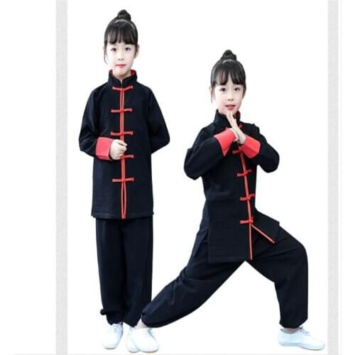 New Children Chinese Traditional Wushu Clothing Kids Martial Arts Uniform Kung Fu Suit Girls Boys Stage Performance Costume Set