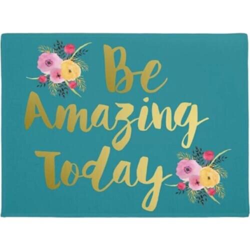 Personalized Chic Gold Be Amazing Today Floral Door Mat Machine Washable Non Slip Mats Bathroom Carpet