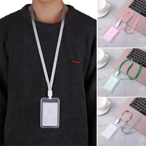 Plastic Double Sided Transparent Business Work Card Bank Bus Credit Card Holder Cover Storage Card & ID Holders For Womem Men