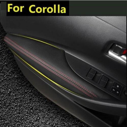 Microfiber car Door Panel Armrest Leather Protective For Toyota Corolla 2019 2020 car accessories interior with Mount Fittings