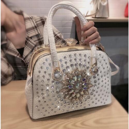 Diamond Ladies Luxury Leather Handbag Famous Designer Women Shoulder Bag 2020 New Clutch Crossbody Bags For Sac A Main Femme