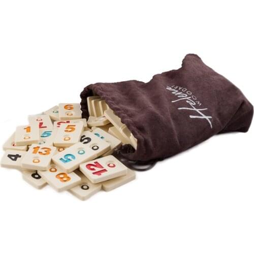 Rummy Okey Game Stones Rummikub Luxury Okey Board Stones & Dice & Velvet Pouch