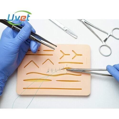 Uvet 5pcs Silicone Practice Suture Module Multi-Wound Suture Module Silicone Simulation Skin Block Surgery Simulation Module