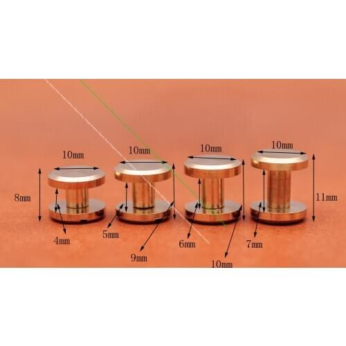 10pcs brass leather belt buckle fastener screws for men belt hardware accessories bolts DIY crafts belt head parts screws