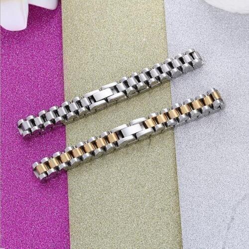 High End Gold Color Stainless Steel Wristband Men Pulseira Feminina Lovers Engagement Jewelry Bracelets