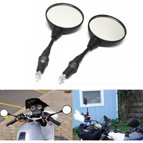 Foldable Motorcycle Rearview Mirror 2pcs Round 10MM Scooter E-Bike Rear View Mirrors Back Side Convex Mirror for KTM KLX