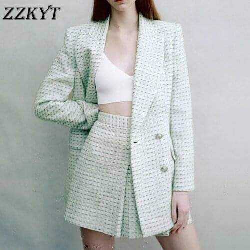 Женские твидовые пиджаки ZZKYT China At AliExpress