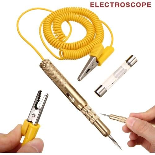 1pcs Car Circuit Tester Pencil Probe Light System 6V-24V Test Probe Lamp Light Voltage Test Pen Detector Copper Tool
