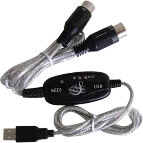2m IN-OUT MIDI USB Cable PC MIDI Interface Piano Keyboard Converter Adapter
