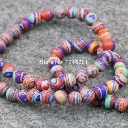 6 8 10mm Lucky Turkey Stone Rainbow DIY Loose Round Beads Accessory Parts Girls Handmade Gifts DIY Fashion Jewelry Making Design