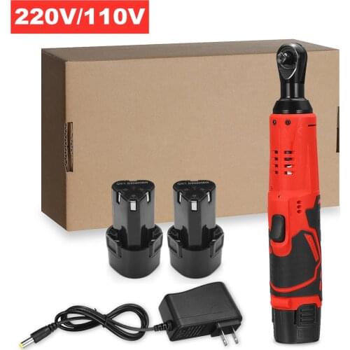 65N.M Cordless Electric Wrench 3/8" Ratchet Wrench Set Angle Drill Screwdriver to Removal Screw Nut Car Repair Power Tool EU/US