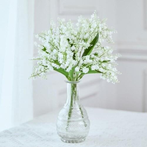 White Convallaria Bouquet Plastic Flower Bride Wedding Bouquet Plastic Flower Event Table Centerpiece Decoration