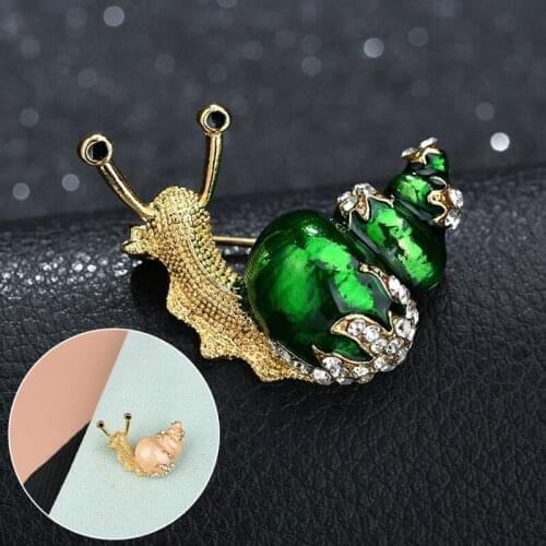 Rhinestone Snails Brooches For Women Men Cute Small Insect Decorative Brooch Pin Fashion Enamel Pin Jewelry Gifts High Quality