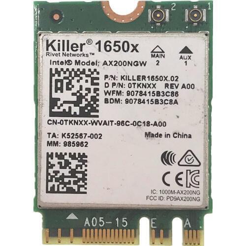 For Killer Wi-Fi 6 AX1650 1650X AX200NGW 2.4Gbps Dual Band Bluetooth-compatible 5.1 NGFF card